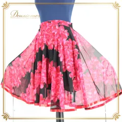 社交ダンス 衣装 スタンダード スカート レッスン 練習着 ピンク系 マゼンダピンク レッド系 ブラック系 赤 黒 花柄 派手 花柄スカート ダンススカート フルフレアスカート フェミニン 大人可愛い おしゃれ 練習用衣装 女性用 スポーツウェア