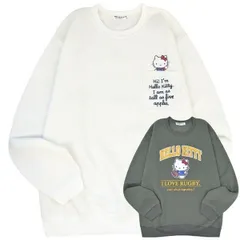 ハローキティ トレーナー スウェット 裏起毛 サンリオ キャラクターズ プリント 刺繍 メンズ レディース hk1344-63-B