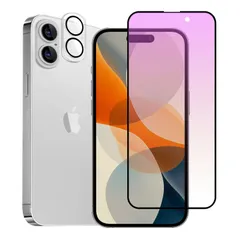 【人気商品】あいほん16 「角割れ」防ぎ 強化ガラス 画面保護シート 液晶保護フィルム レンズフィルム 3D全面保護 保護 【旭硝子素材製】炭素繊維 シート (1枚) 【硬度9H 16用カメラフィルム 浮かない アイフォン 目の疲れ軽減 ガラスフィルム「ブルー