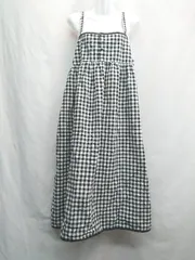 ◇ ⊂ SM2 サマンサ モスモス チェック ロング ワンピース サイズF ブラック系 レディース E  【1412090056826】