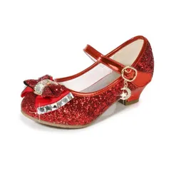 ☆ レッド ☆ 29(18.5cm) ☆ シューズ 女の子 フォーマル リボン チャーム yskshoes5251 フォーマルシューズ 女の子 ドレスシューズ キラキラ キッズ 子供 子ども クツ 靴 くつ ガールズ コスチューム パンプス ストラップ