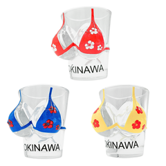 巨乳 おっぱい ショット グラス 3セット ビキニ ハイビスカス お土産 ユニーク ギフト ギャグ ユーモア おもしろ 沖縄 友達 飲み会
