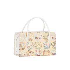 新品　利休バッグ　市松に花　華丸紋