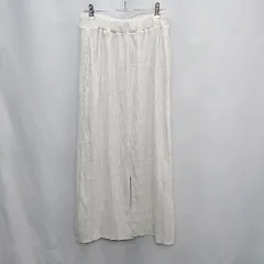 ◇ ◎●未使用● GLOBAL WORK ウエストゴム　スリット　ラメ ロング丈 フレア スカート サイズL クリーム系 レディース E  【1504210003220】