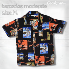 バルセドスモデラート アロハシャツ　サイズ M　ブラック/総柄　送料無料