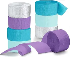 Lumierechat クレープストリーマー クレープ紙 パーティーストリーマー 誕生日 飾りつけ 装飾 8個 セット a-b3557( 多色,  25mx幅約4.5cm)