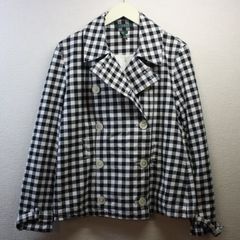 LRLラルフローレン白黒ブロックチェック ウール ボックス シャツ 