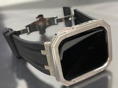 シルバー　ブラック　アップルウォッチ ラバーベルト Apple Watch ケース　カバー　40mm 41mm 44mm 45mm49mm Apple Watch 用