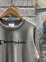 古着　L   長袖　Tシャツ　champion   チャンピオン　グレー　ロゴT