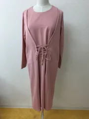 ナノユニバース　ピンクワンピ 前編み上げ