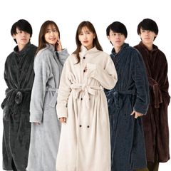 新品 [HOME COCCI] 着る毛布 メンズ レディース 洗える 冬 ぽか暖 冬 ルームウェア 部屋着 あたたかい フランネル 静電気防止 ふんわり 丸洗い可能 極厚 マイクロファイバー 着丈125cmのサムネイル