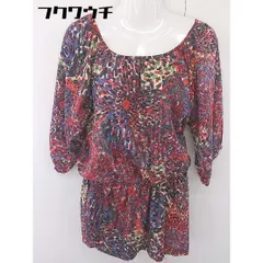 ◇ Simplicite シンプリシテェ 総柄 七分袖 ミニ ワンピース サイズF レッド マルチ レディース  【中古】 【1110290001942】