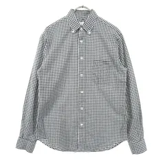 美品 BEAUTY＆YOUTH ビューティーアンドユース 日本製 ギンガムチェック 長袖 ボタンダウン コットンシャツ XS ブラック系 UNITED ARROWS ユナイテッドアローズ メンズ 古着