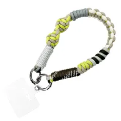 【新品】 [macaroni edge] マカロニエッジ ソロモン編み ショート スマホストラップ マルチカラー3 ロープ スマートフォンストラップ ハンドストラップ フォンストラップ タグ付き 韓国雑貨 (ピスタチオ) 1