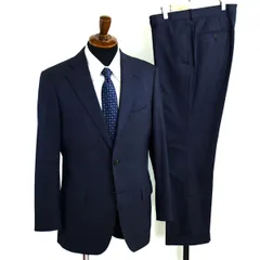 スーツカンパニー 伊製 120’s生地 2パンツ 段返り 3つボタン シングルスーツ M A6 ダークネイビー ノータック  AFT386 合物 春秋  5XJ015 【送料無料】【中古】【メンズビジネス】202510