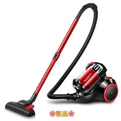 iwoly 掃除機 キャニスター 20000Pa 超強力吸引 ハイパワー 小型 軽量 コード式 サイクロン クリーナー B12 レッド