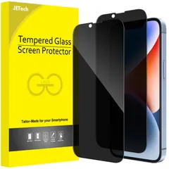【在庫セール】JEDirect iPhone 14 6.1インチ用 プライバシーフィルム 全面保護 覗き見防止 強化ガラスフィルム 隅々までカバー ケースに干渉なし 2枚セット