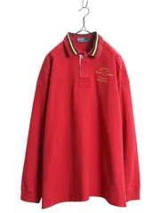 【お得なクーポン配布中!】 90s ポロ ラルフローレン ラガーシャツ メンズ XL 古着 オールド ラグビー コットン 長袖シャツ ヘビーウェイト ワンポイント 大きいサイズ