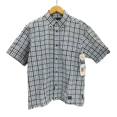 バーバリーロンドン BURBERRY LONDON 裾ロゴ刺繍 シアサッカー チェック フラップポケット ボタンダウン 半袖 ボックス シャツ メンズ import：L 