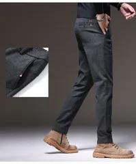 ビジネスパンツ スラックス メンズ 裏起毛 スリム ゴルフ カジュアルパンツ 防寒 暖かい ロングパンツ ズボン ボトムス 無地 シンプル オシャレ カジュアル 男性 ゆったり 秋 冬qcwyuanyi11