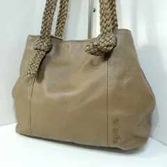アニエスベーボヤージュ agnes b. VOYAGE レザー 編み込みハンドル 肩掛け トートバッグ ベージュ 7994141e20250312