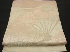 平和屋着物■太鼓柄袋帯　唐織　扇面菊文　金銀糸　逸品　n-by2408