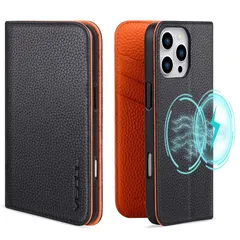 VISOUL iPhone16 Pro 対応ケース 手帳型 本革 アイホン16 Pro 手帳ケース スマホケースアイフォン16 プロ ワイヤレス充電対応 横置きスタンド機能付き手帳型ケース レザーケース カード収納 携帯ケース 全面保護 マグネット携帯カバ 0