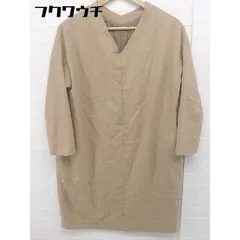 ◇ N. Natural Beauty Basic スウェード調 Vネック 長袖 ミニ ワンピース サイズ M ベージュ レディース  【中古】 【1108260001238】