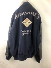 90s ABAHOUSE リバーシブル ワッペン ショート丈 ウール スタジャン 