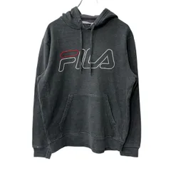 FILA ロゴスウェット パーカー S グレー フィラ フーディー プルオーバー トップス 古着卸 アメリカ仕入 a708-6047