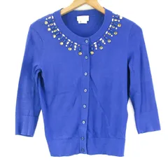 ケイトスペード カーディガン 7分袖 コットン100% ブランド トップス レディース XSサイズ ブルー Kate Spade 【中古】