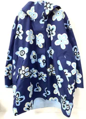 UNIQLO×MARNI　ユニクロ×マルニ　ブロックテックハーフコート　花柄　総柄　タグ付き　青　ブルー　Lサイズ 　211-451545
