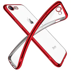 iPhone SE3 ケース iPhone SE ケース 第2世代 iPhone8 ケース iPhone7 ケース2022年新型 クリア 透明 tpu シリコン メッキ加工 スリム 薄型 4.7インチ スマホケース 耐衝撃 黄変防止 一体型 人気 携帯カバ 1