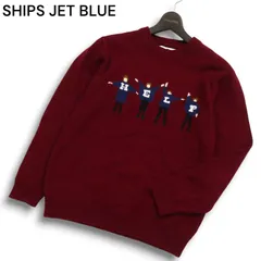 SHIPS JET BLUE シップス THE BEATLES ビートルズ コラボ 【HELP】 ウール混 ニット セーター Sz.M メンズ