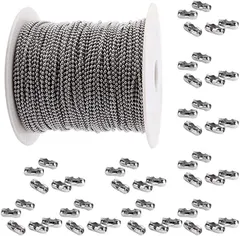 Sweet Plus ボールチェーン キーホルダー用 コネクター ステンレス ブレスレット ネックレス ハンドメイド素材 20m(2.4mm)