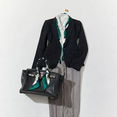 【RIEMA YOKOHAMA】シルクスカーフ Avignon set -アヴィニョン セット- (グリーン×ネイビー)