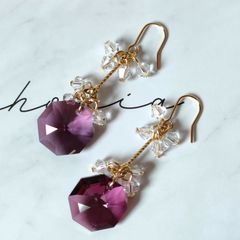 アメトリンカービングのピアス - メルカリ