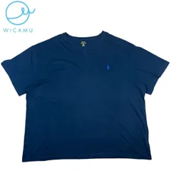 【希少ビッグサイズ】Polo Ralph Lauren ポロ ラルフローレン Tシャツ 黒 4XB Vネック ポニー刺繍 シングルステッチ アメカジ ストリート 古着