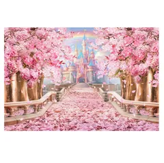 【売切注意！お早めに！】 背景布 撮影用 壁飾り 吊り布 桜の花 桜の道 夢の城 タペストリー 壁掛けカーペット パーティー装飾布 背景バナー ホームデコレーション 布ポスター 桜 お部屋 リビング himsyuden お店 春の雰囲気盛り上げる