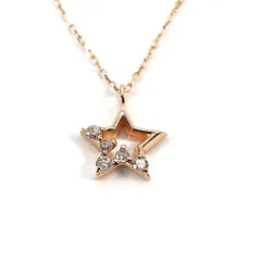 ネックレス　K10PG　星　スター　デザイン　ダイヤモンド　0.05ct　40ｃｍ 　ｇ27052400501