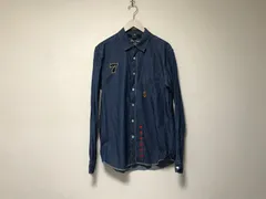 本物ポールスミスPAULSMITHレッドイヤーREDEARコットンシャンブレー刺繍デザインデニム長袖シャツメンズサーフアメカジミリタリーストリートスケーターワークビジネススーツモードゴルフドレス青ブルーXLのサムネイル