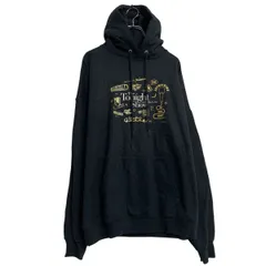 Hanes プリントスウェット パーカー XL ブラック ヘインズ プルオーバー ビッグサイズ 裏起毛 古着卸 アメリカ仕入 a611-7791のサムネイル