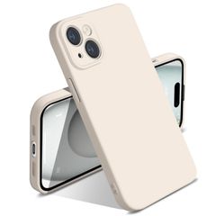 iPhone 15 ケース シリコン 液体シリコン 耐衝撃 iphone15 カバー 米軍MIL規格 薄型 軽量 ソリッドカラー シンプル ストラップホール付き マット感 人気 指紋防止 レンズ保護 ソフト ワイヤレス充電対応 6.1インチ対応(ホワイト)