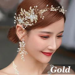 フラワービジュー ヘッドドレス★パール ビジュー ブライダル ウェディング 結婚式 カチューシャ 髪飾り ヘアアクセサリー