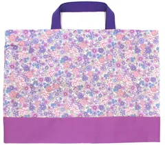 種類20:リボンフラワーパープル レッスンバッグ 女の子 子供 手提げかばん お稽古 入園 入学 準備 通園 通学 手提げ てさげ 手さげ おけいこ サブ レッスン 図工 算数 音楽 ピアノ 図書 習い事 バッグ 補助 ほじょ 絵本 小学生 小学校 幼稚園 保