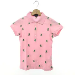 PEARLY GATES パーリーゲイツ スカルラビット刺繍　ゴルフウェア 半袖ポロシャツ サイズ:0  ピンク  レディース 　240002231109