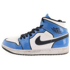 NIKE (ナイキ) AIR JORDAN 1 MID SE SIGNAL BLUE DD6834-402 エアジョーダン1 シグナルブルー ミッドカットスニーカー ホワイト/ブルー US10/28cm