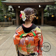 胡蝶蘭とマムの髪飾り｜結婚式 成人式 卒業式 前撮り 白無垢 色打掛 和装 ヘッドドレス ヘアアクセ №131
