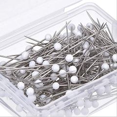 新品 YOUOWO 虫ピン 画鋲 丸頭 シルクピン 32mm 約 250個入り パールホワイト ビーズ ステンレス製シルクピン ホワイトプッシュピン 押しピン
