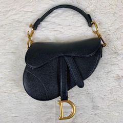【極美品】Dior ディオール サドルバッグ M0456CBAA ミニ レザー ショルダーバッグ
